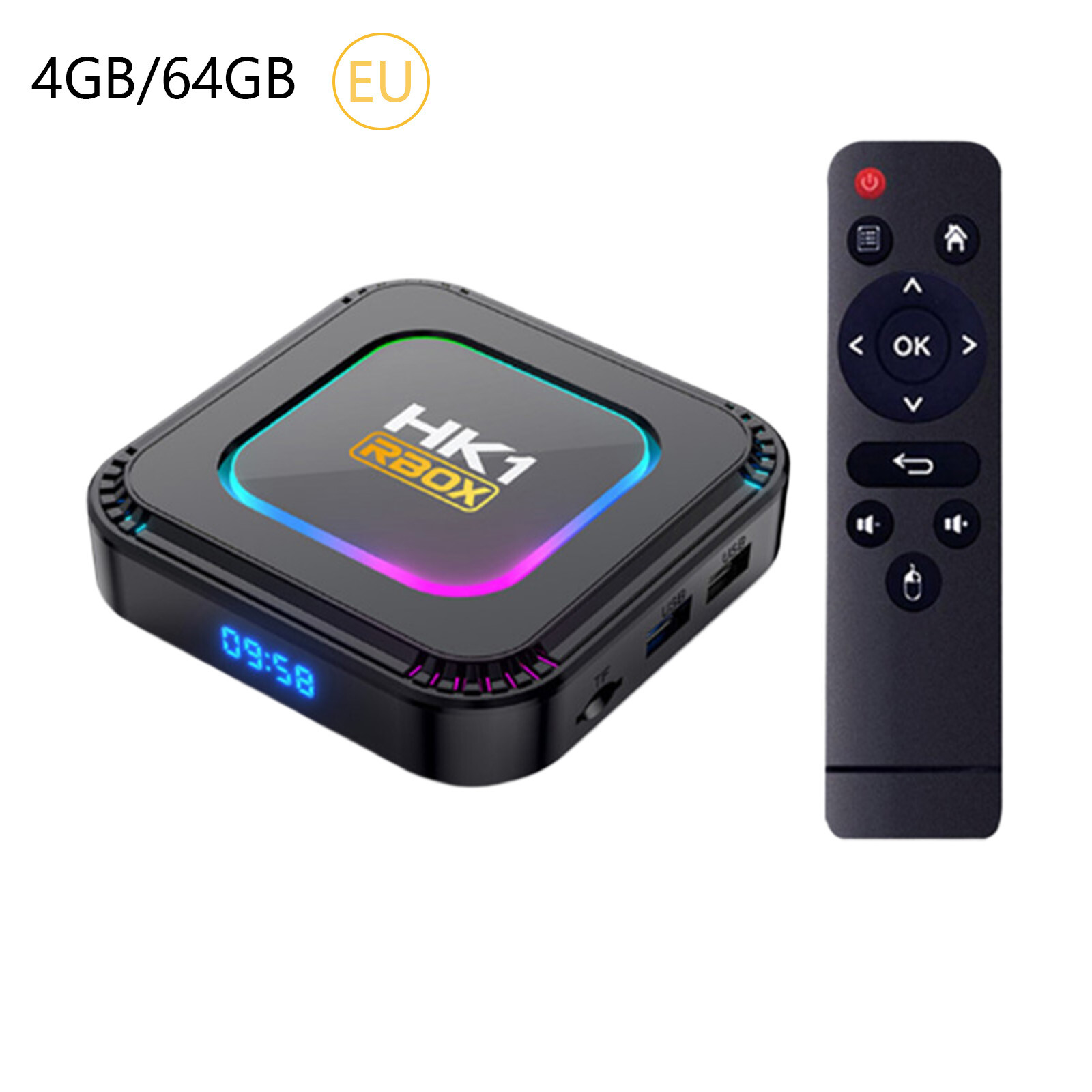 HK1 Smart TV Box Android 13 Quad Core 8K Media Player Dual WIFI6 BT5 New