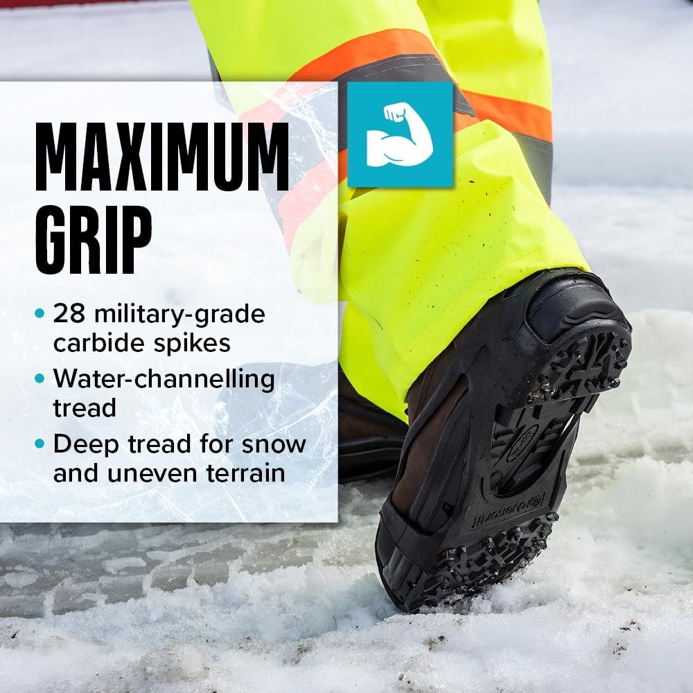 Due North Heavy Duty Ice Cleats for Traction on Snow & Ice -  Size 13.5-15+