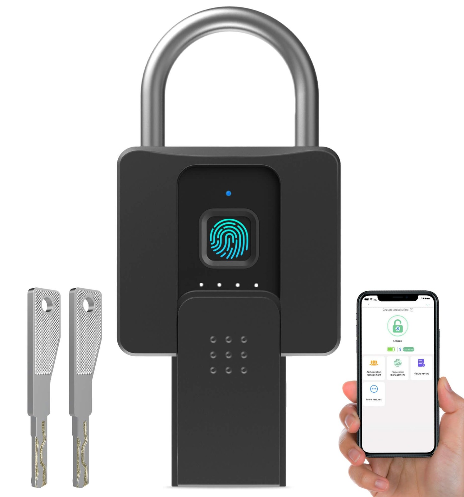 Fingerprint Padlock Dhiedas Heavy Duty Combination Lock Padlock Key Bluetooth