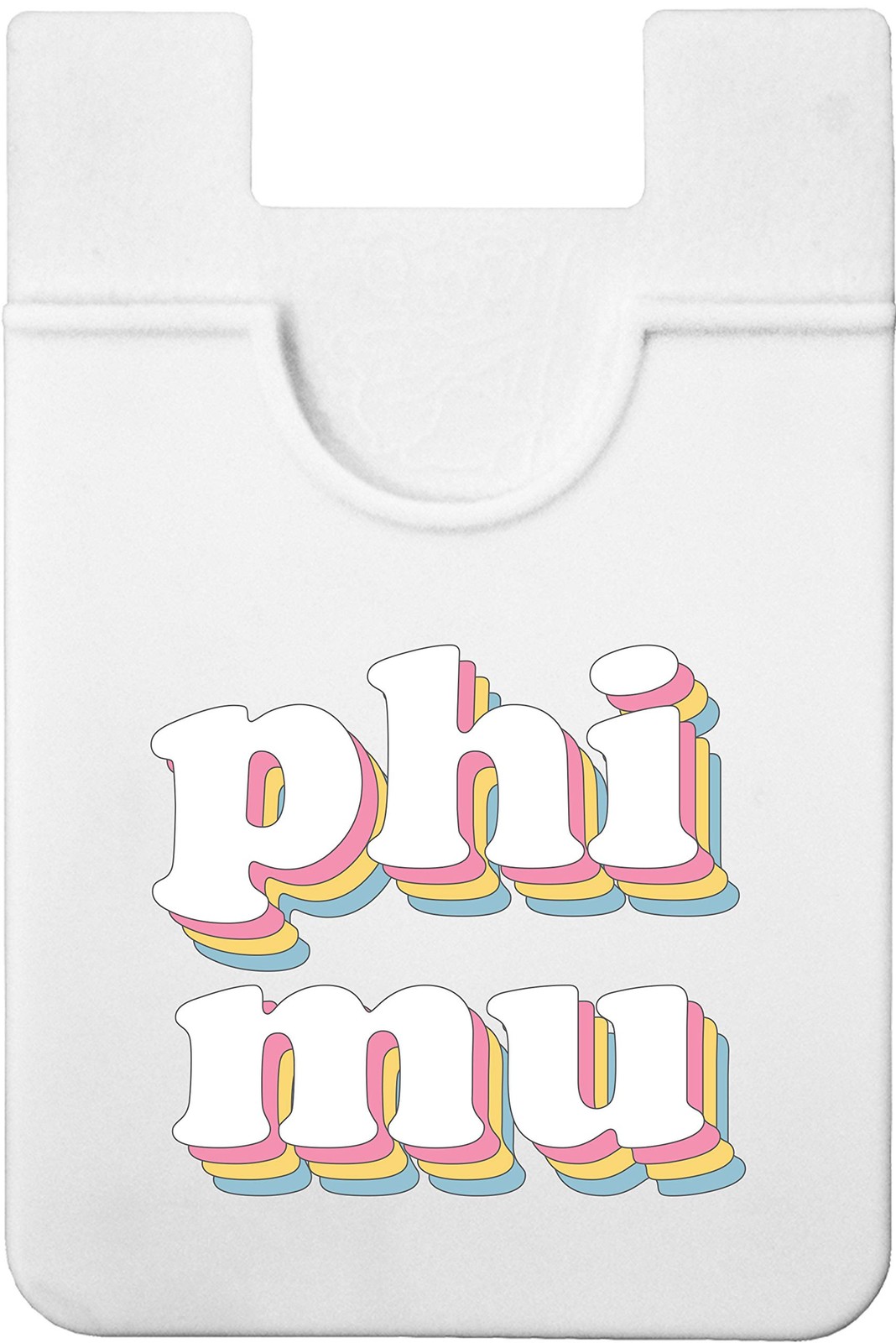 Sorority Shop Phi Mu 2.25"W x 3.25"L, White with sorority specific colors