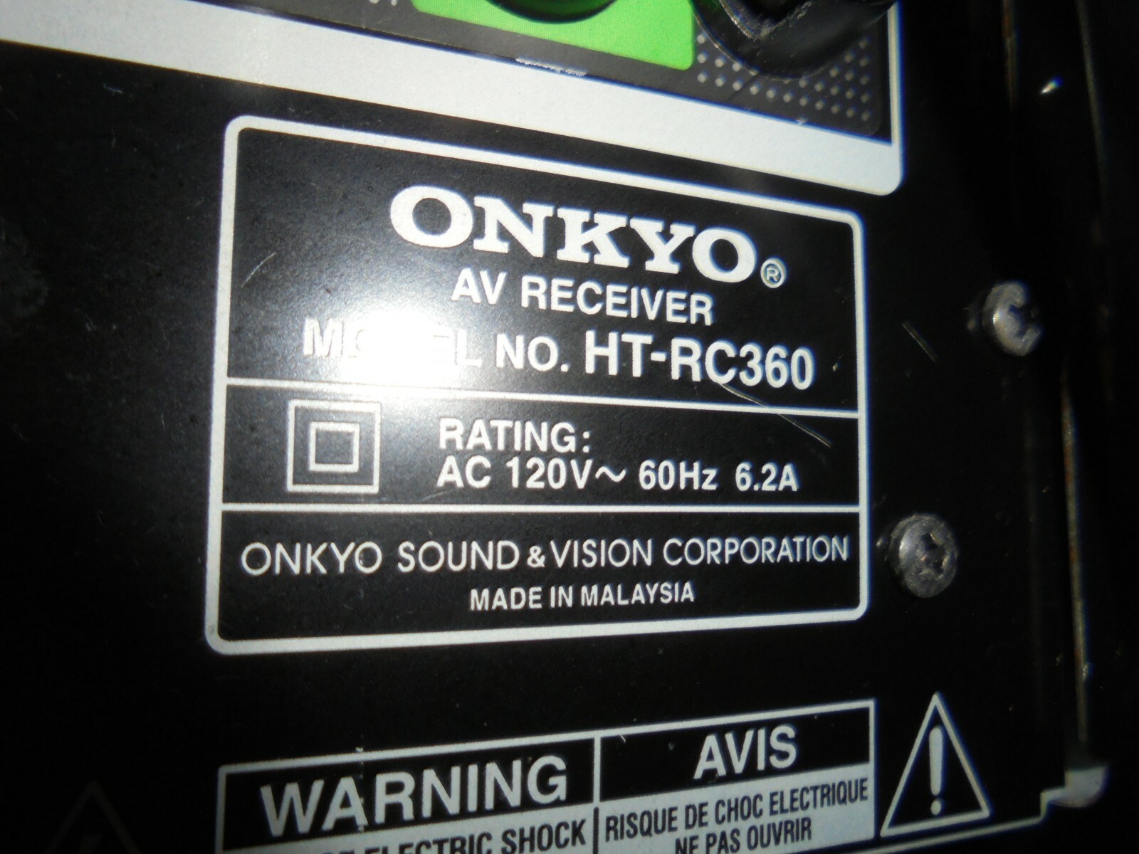 Onkyo HT-RC360 3D Ready Home Theater Receiver w/ Remote
