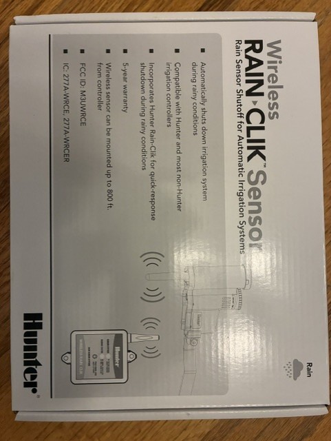 Hunter Rain Clik WRCLIK Wireless Rain Sensor System, Automatic Shutoff for Sprin