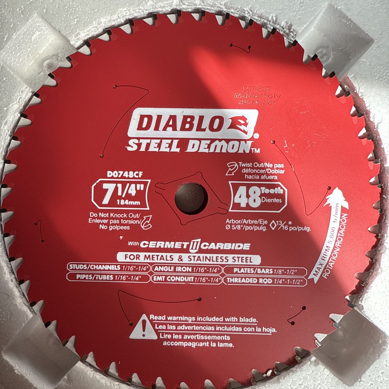 7-1/4 in. x 48 Tooth Steel Demon Cermet II Saw Blade for Metals/Stainless Steel