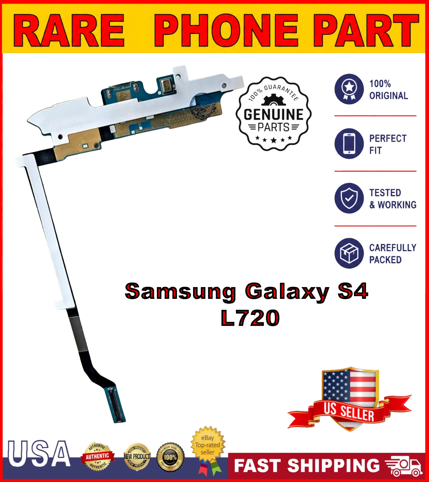 Samsung Galaxy S4 L720 Charging Port Flex Cable Replacement part. | NEW