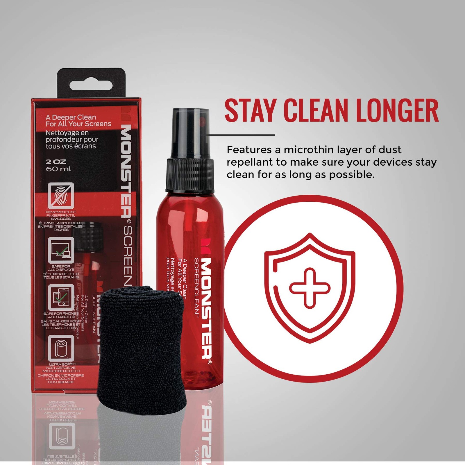Screen Cleaner Kit, 60 mL, Microfiber Cloth, for HDTVs, , Laptops, Smartphone...