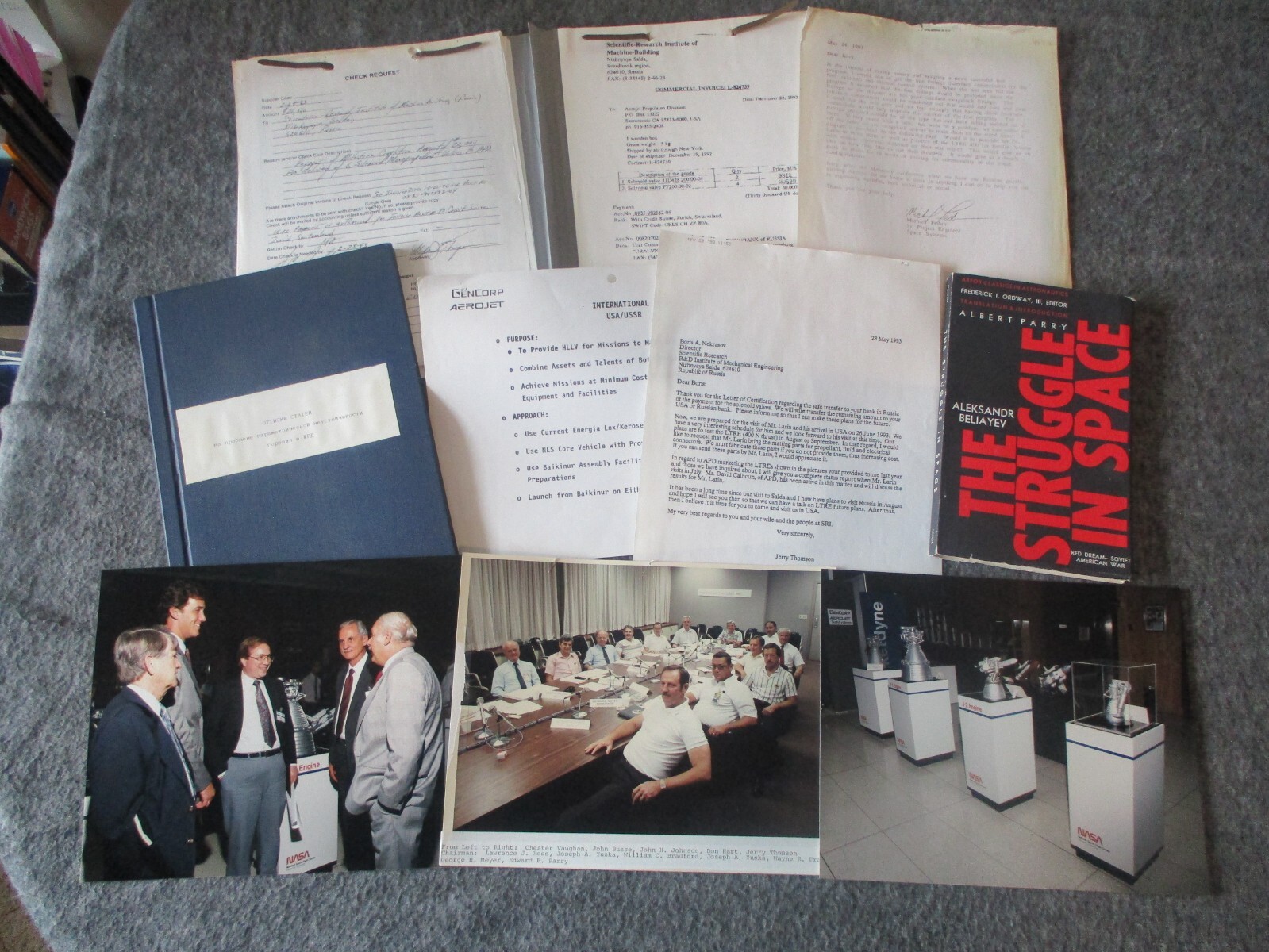 NASA AEROJET ESA NK-33 ENGINE DEVELOPMENT CONTRACTS SIGNED BOOKS++-RS25 DESIGNER