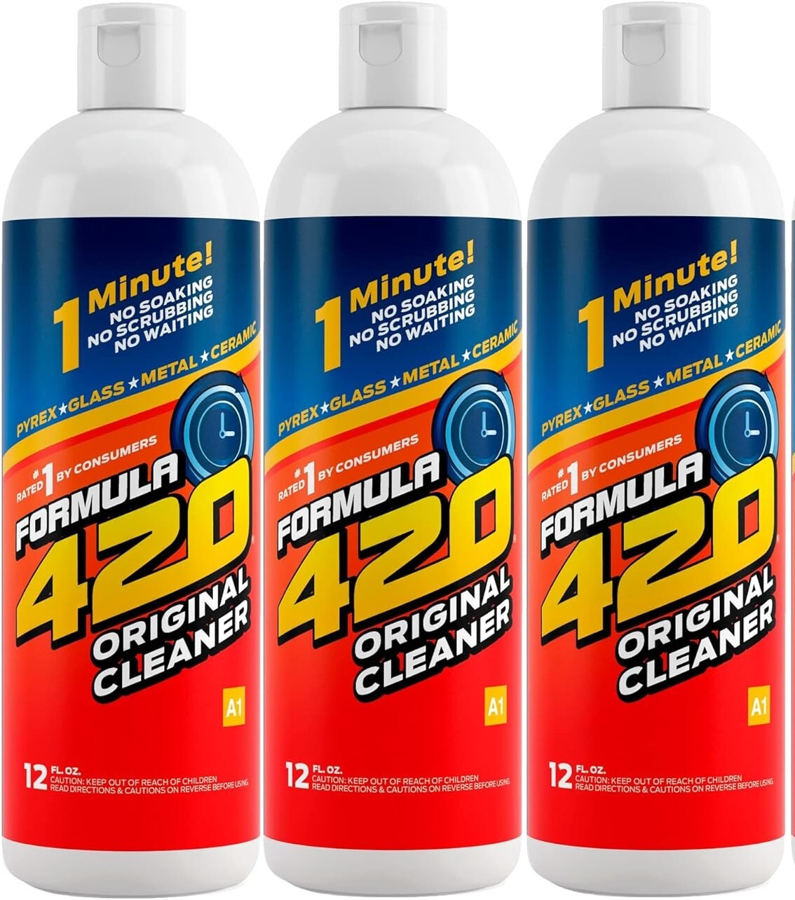 3 Pk FORMULA 420 Cleaner 1 Minute Perfect Clean Ceramic Glass Metal Pyrex 12 oz