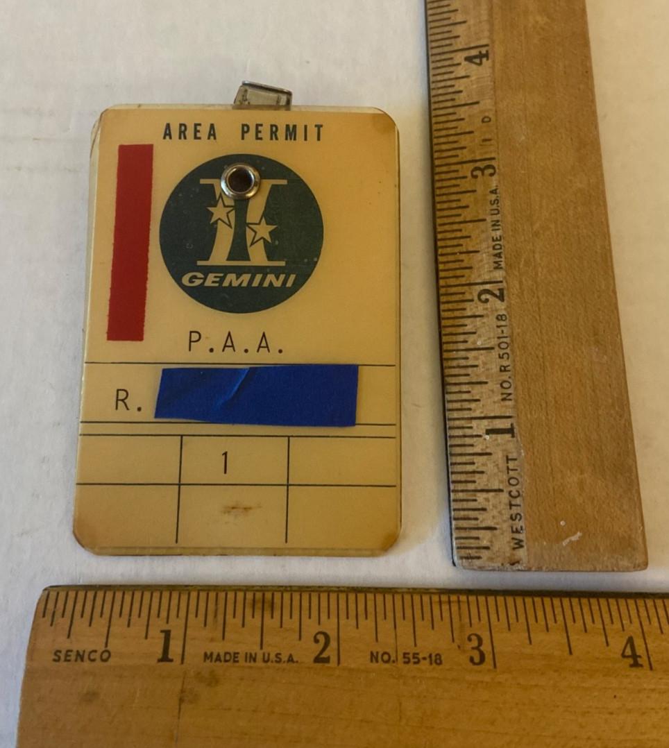 NASA 1960's Project Gemini P.A.A. Pan American Airways Employee Area Permit
