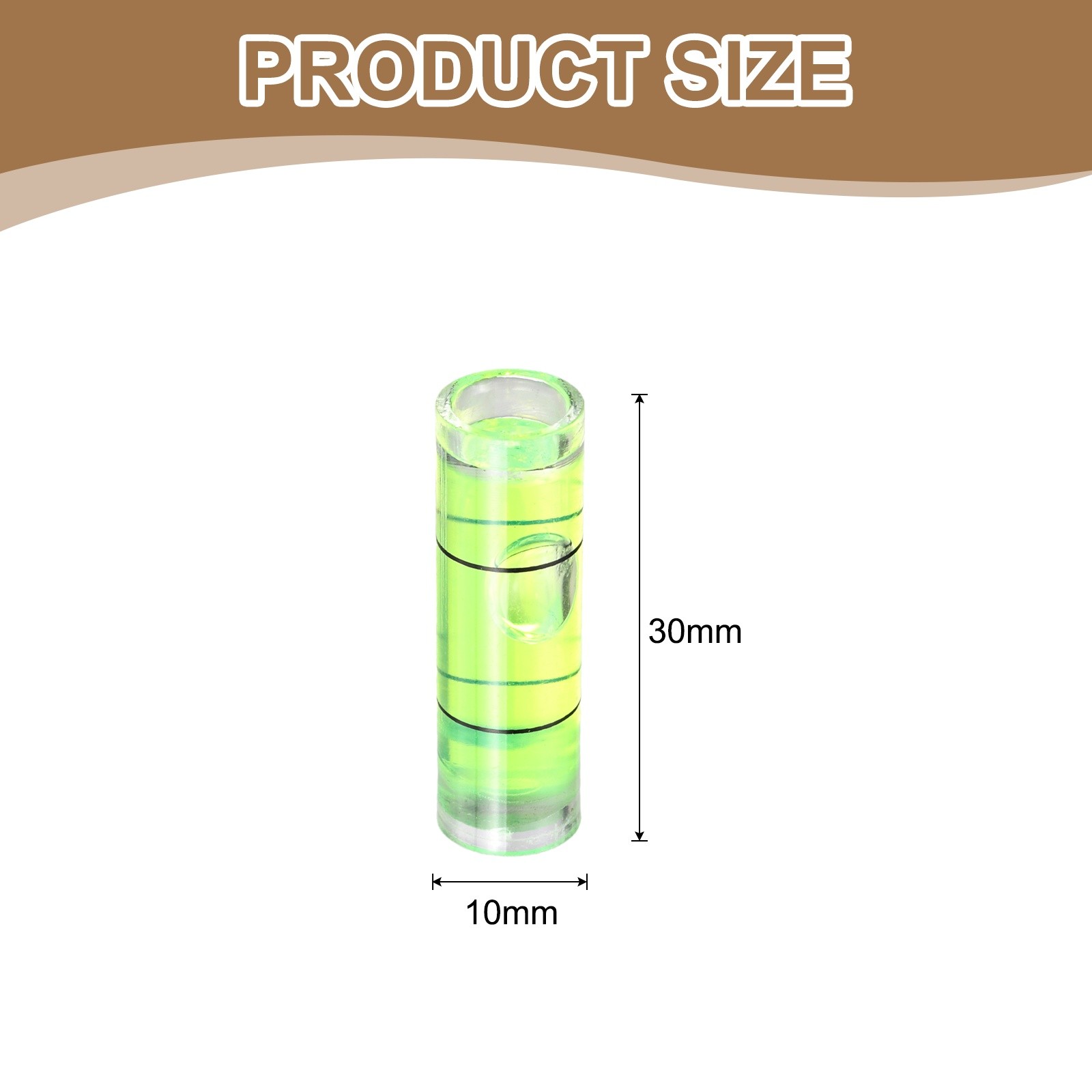 30pcs 30x10mm Small Cylindrical Bubble Level Vials Levels Measuring Tools