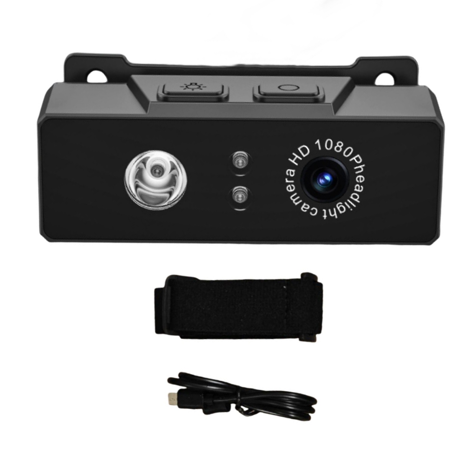 2 in 1 Head-mounted Action Camera 1080P HD Camcorder Camera Night Vision w/Light