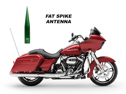 TRUE SPIKE 5" GREEN FAT SPIKED ANTENNA FOR HARLEY DAVIDSON ROAD GLIDE