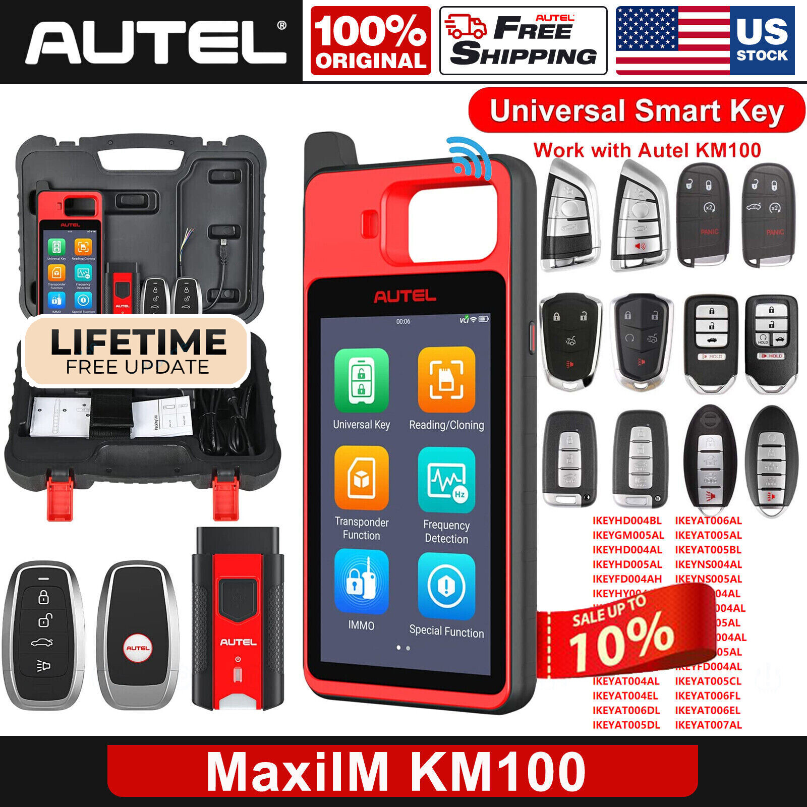 2025 Autel MaxiIM KM100 IMMO Key F0b Programming Immobilizer Tool Key Creation