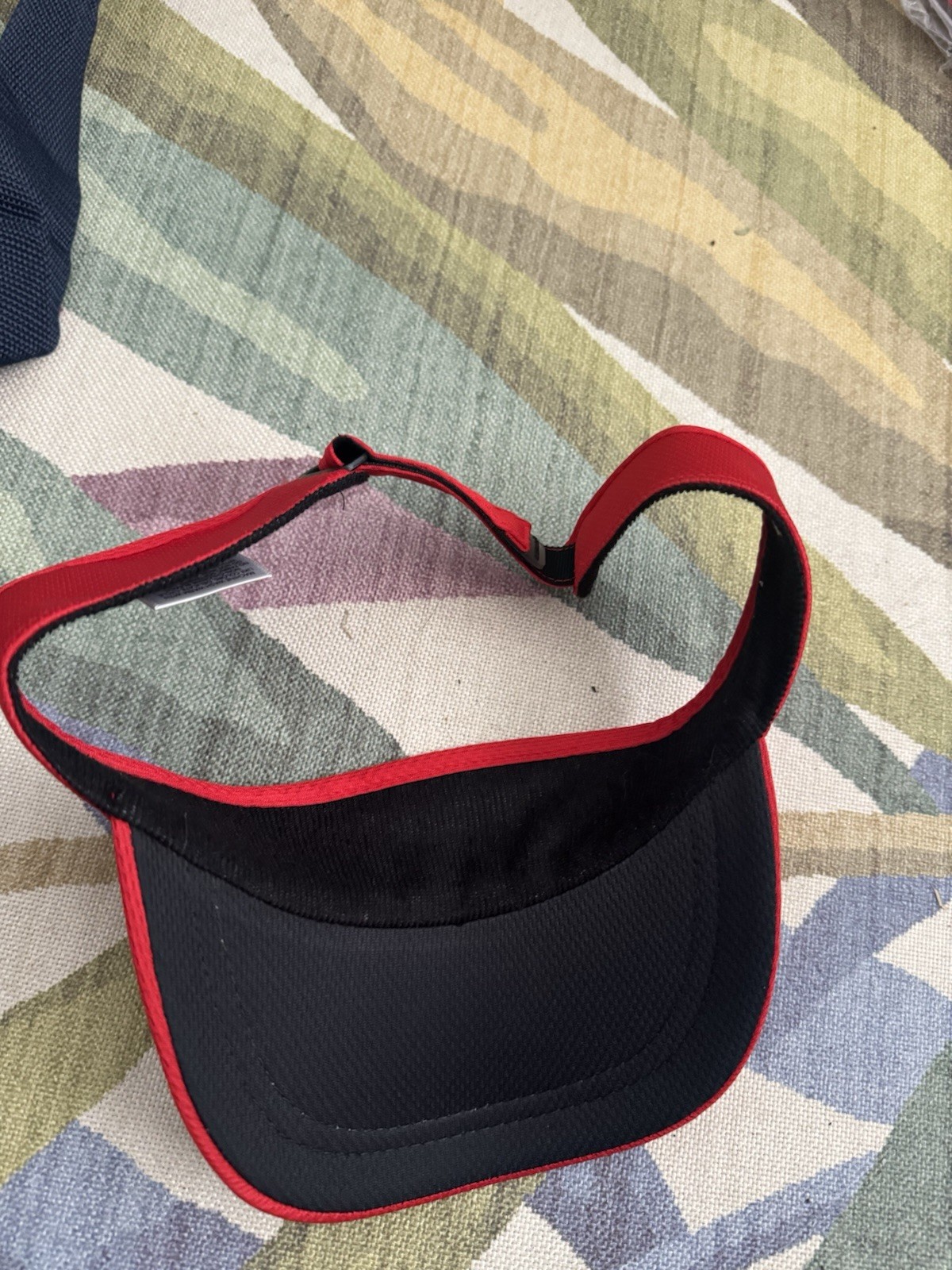 Headsweats Red Running Visor with Hook and Loop Closer Adjustable Strap