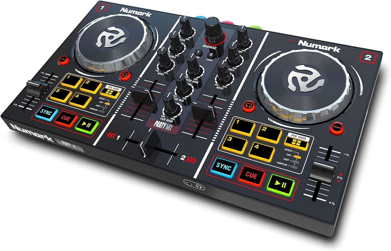 Numark DJ Controller Portable LED Light Serato DJ Lite Party Mix