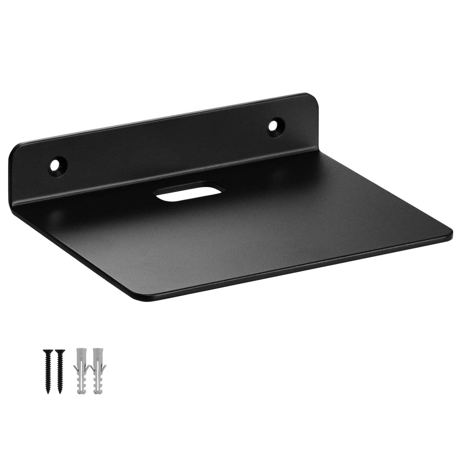 Small Floating Shelf â€“ 6 Inch, Black Metal Wall Mount, Floating Wall Shelves