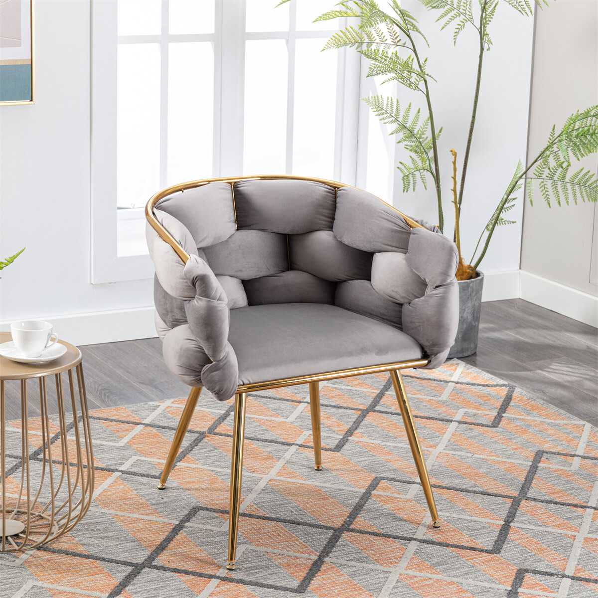 Luxury Modern Simple Leisure Velvet Single Sofa Chair Bedroom Armchair Study