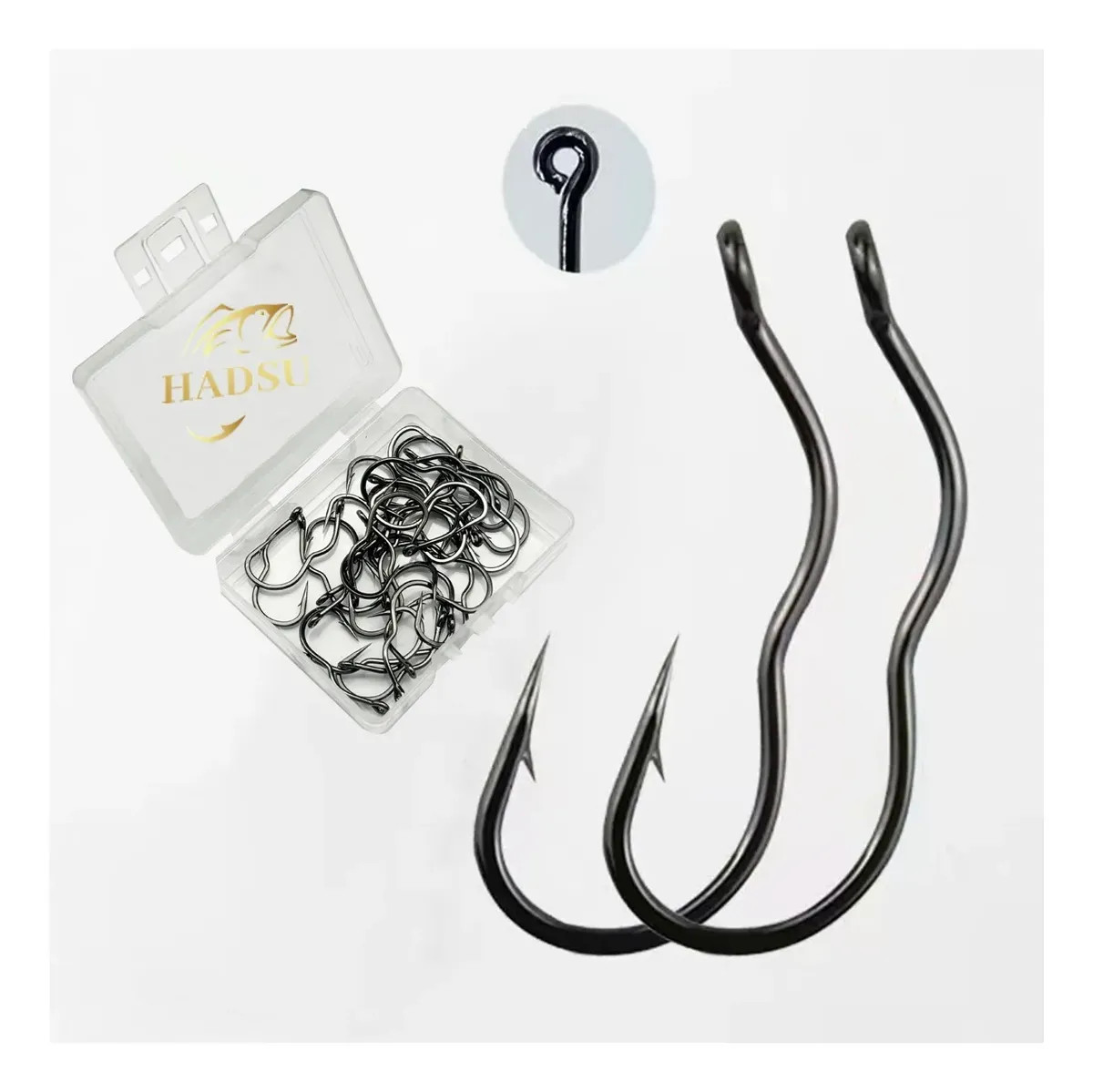 30Pcs #10 Auto Flip Fishing Hooks Automatic Rotate High Carbon Steel Hook