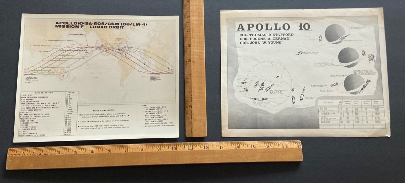 Original 1969 NASA Apollo 10 Mission A Kodak Color Photo/Apollo 10 Mission Chart