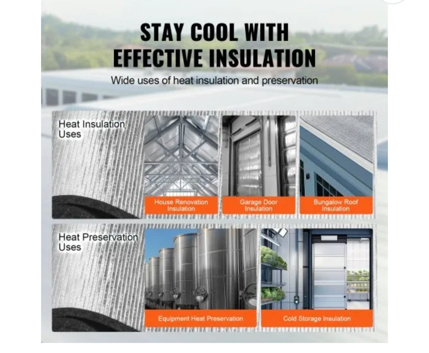 Vevor Reflective Insulation Roll Foam Core Radiant Barrier 40x60x13/32
