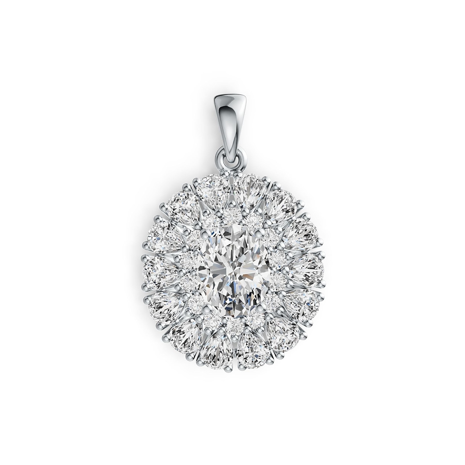Sterling Silver Semi Mount Pendant Setting Oval OV 9X7mm PE 4x3mm