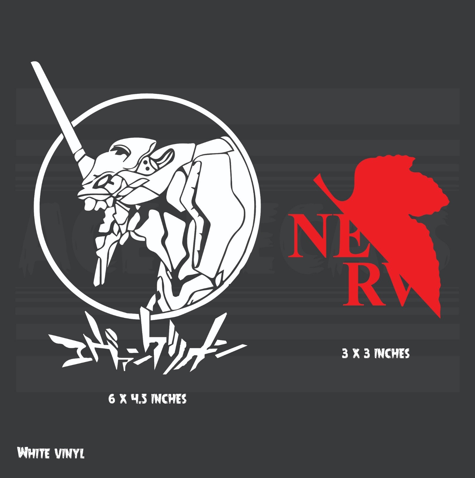 Evangelion - 2pack - Unit-01 - Nerv logo - Anime Laptop Car Vinyl decal sticker