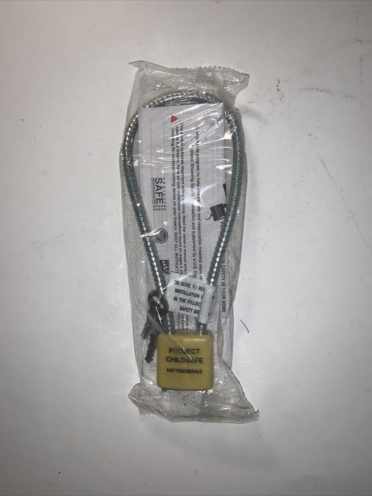 BRAND NEW Black Cable Gun Safety Lock Gun Lock Project Child Safe - 2 Keys