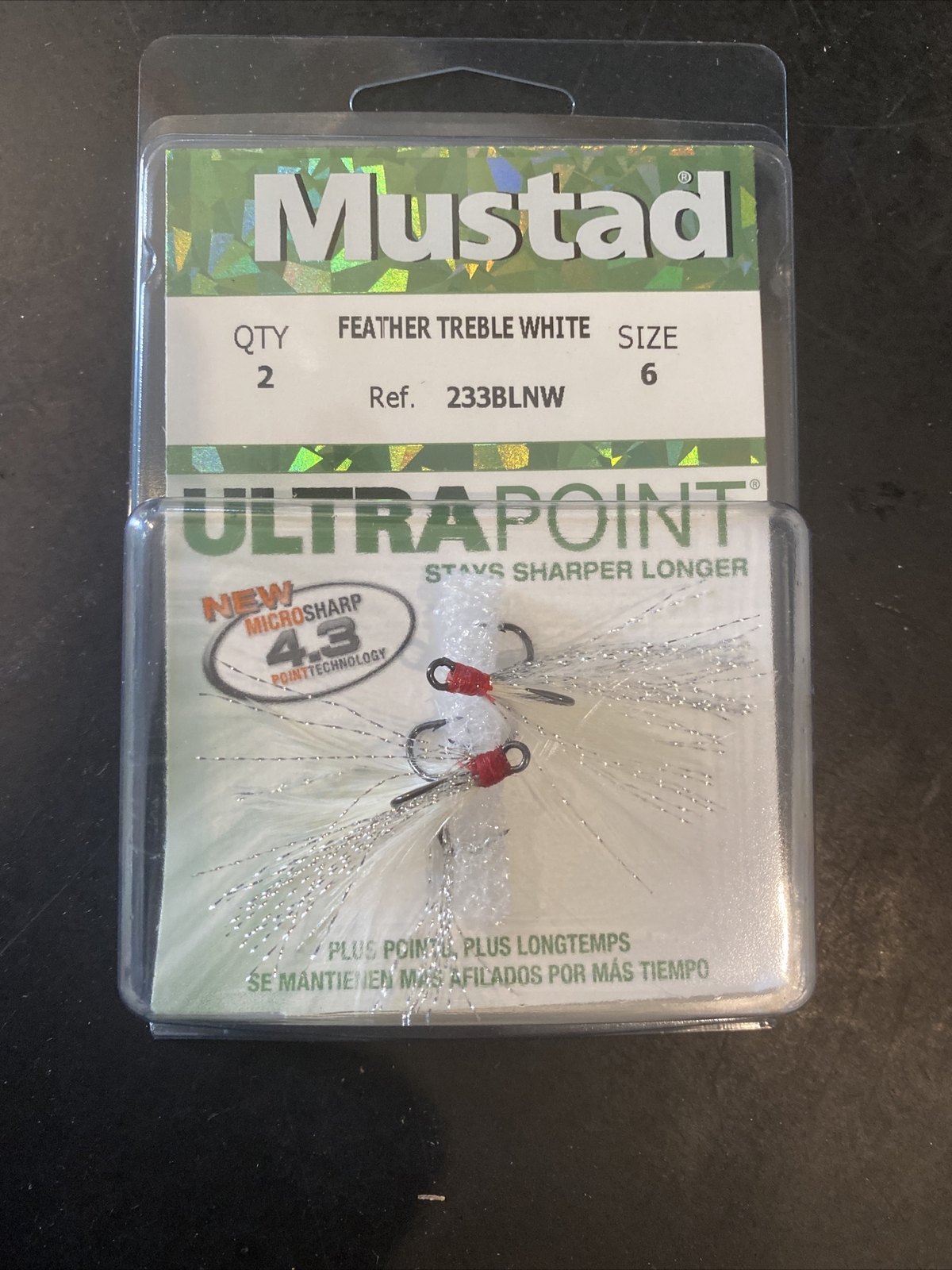 Mustad Ultra Point Feathered Treble White size 6