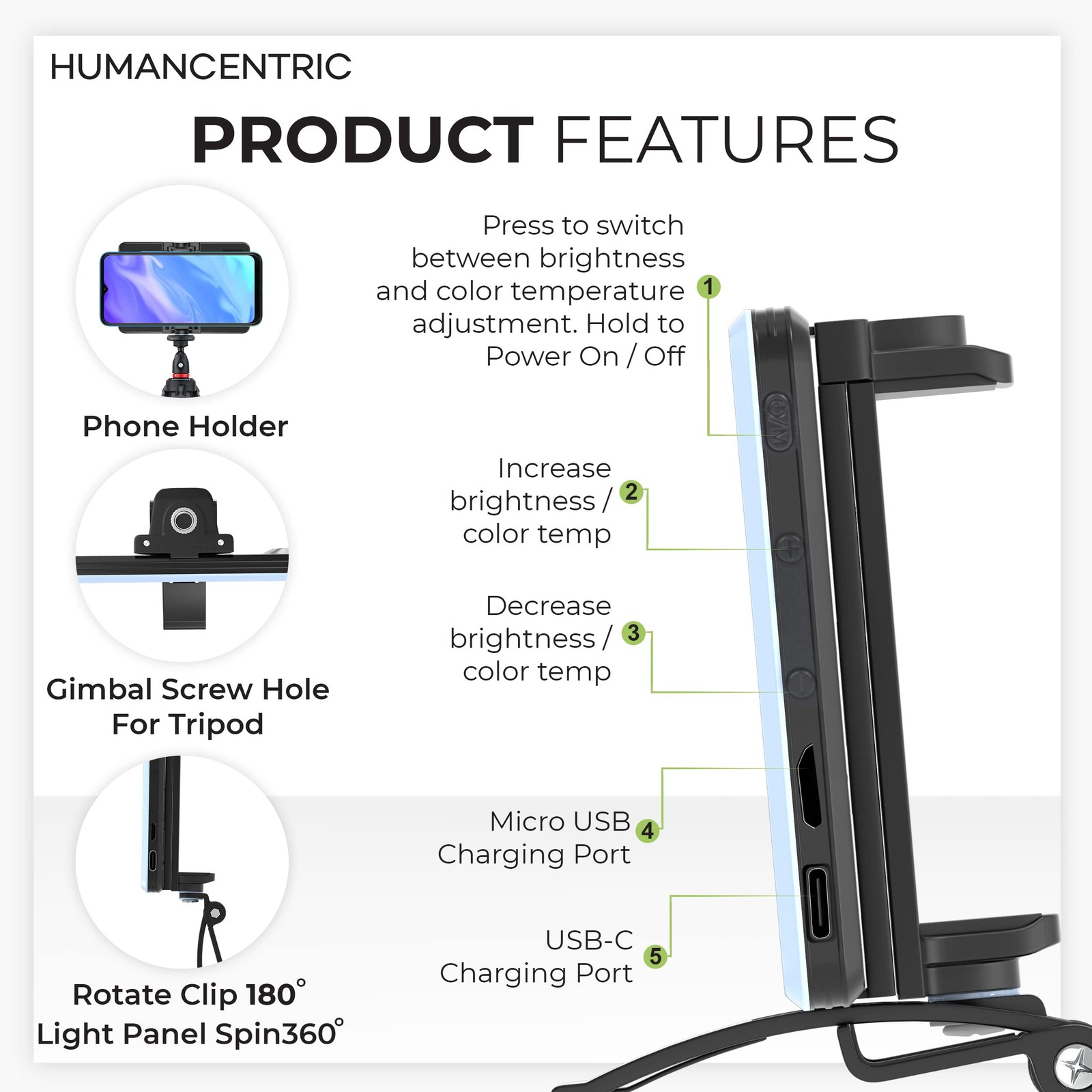 Video Conference Lighting Kit Camera Light For Zoom Meetings Streaming Video Fac