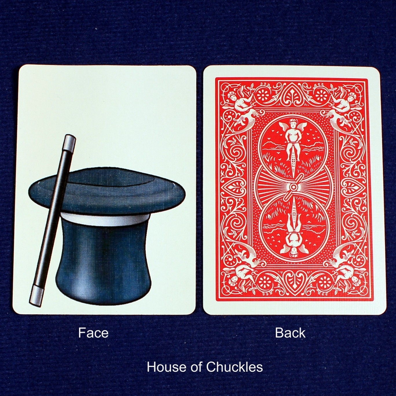 Top Hat n Wand, Bicycle Printed Gaff Card, Red