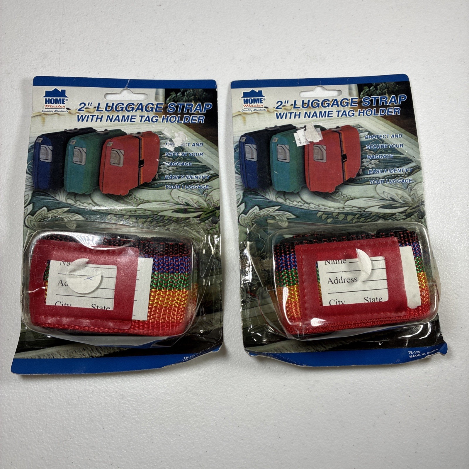 Vintage Rainbow Nylon Webbing Luggage Adjustable Strap 2” Set Of 2 Pride NOS