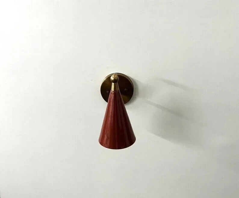 Modern Style Mid Century Raw Brass Wall Lamp Luminaire