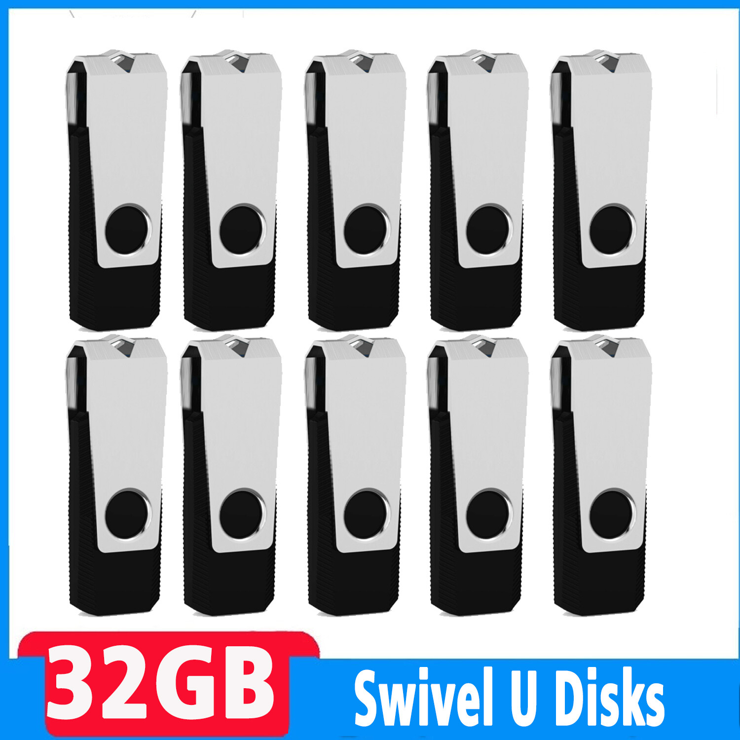 1-100PCS 32GB USB 2.0 Flash Drives Memory Stick Storage Swivel Thumb Drives LOT