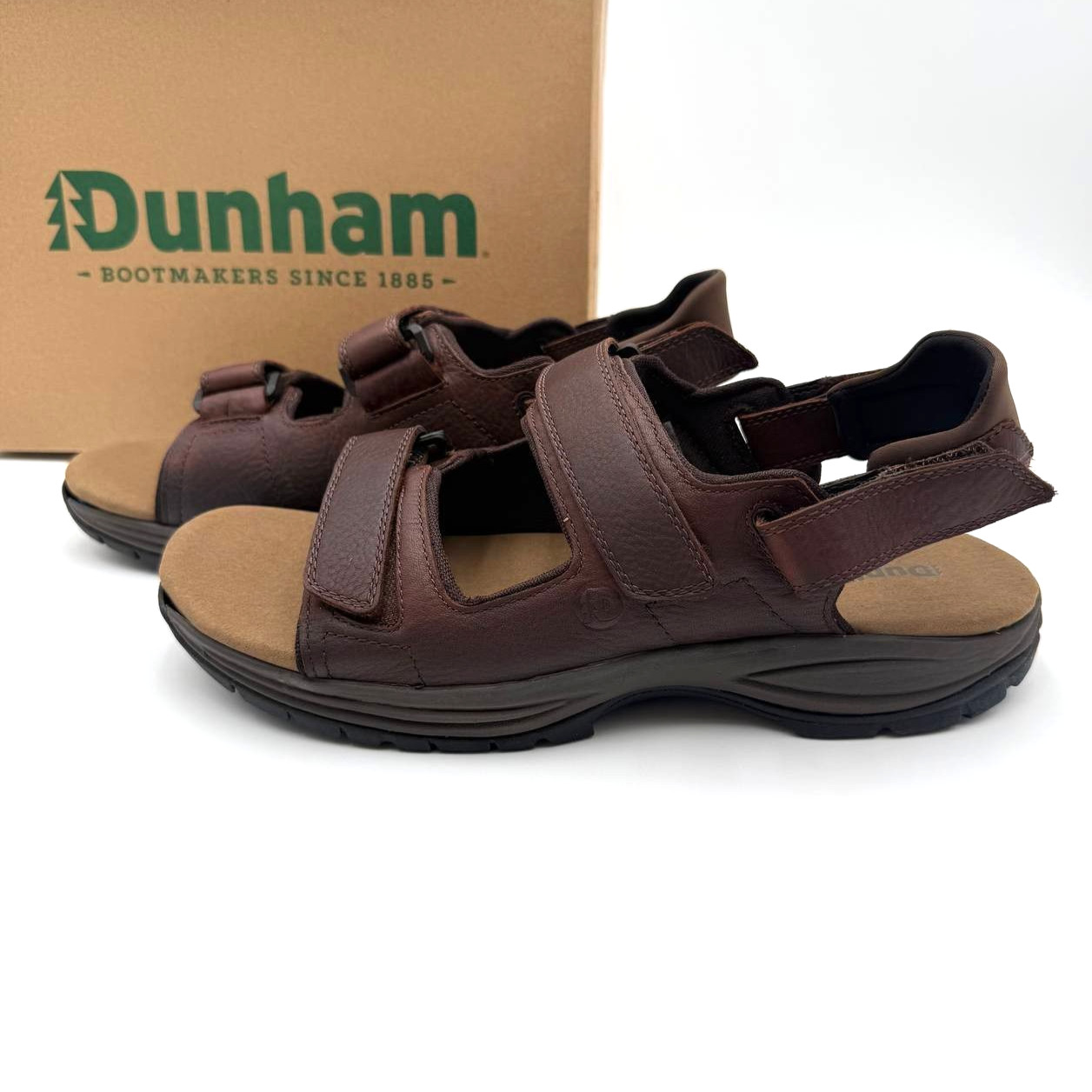 Dunham St. Johnsbury Sport Sandals Men's XXWIDE 6E Brown Leather Outdoor