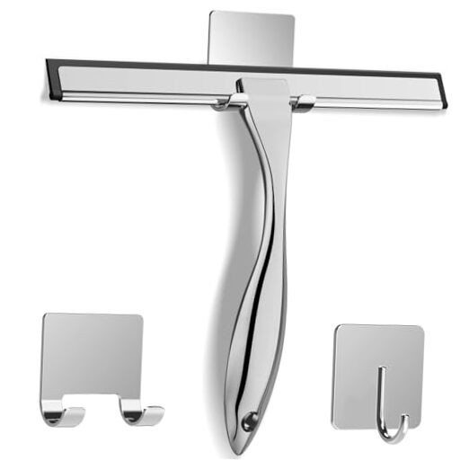 All-Purpose Stainless Steel Shower Squeegee for Shower Glass 10 Inch Silver