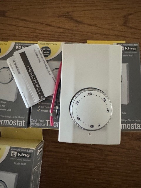 King Electric K101 Single Pole Thermostat