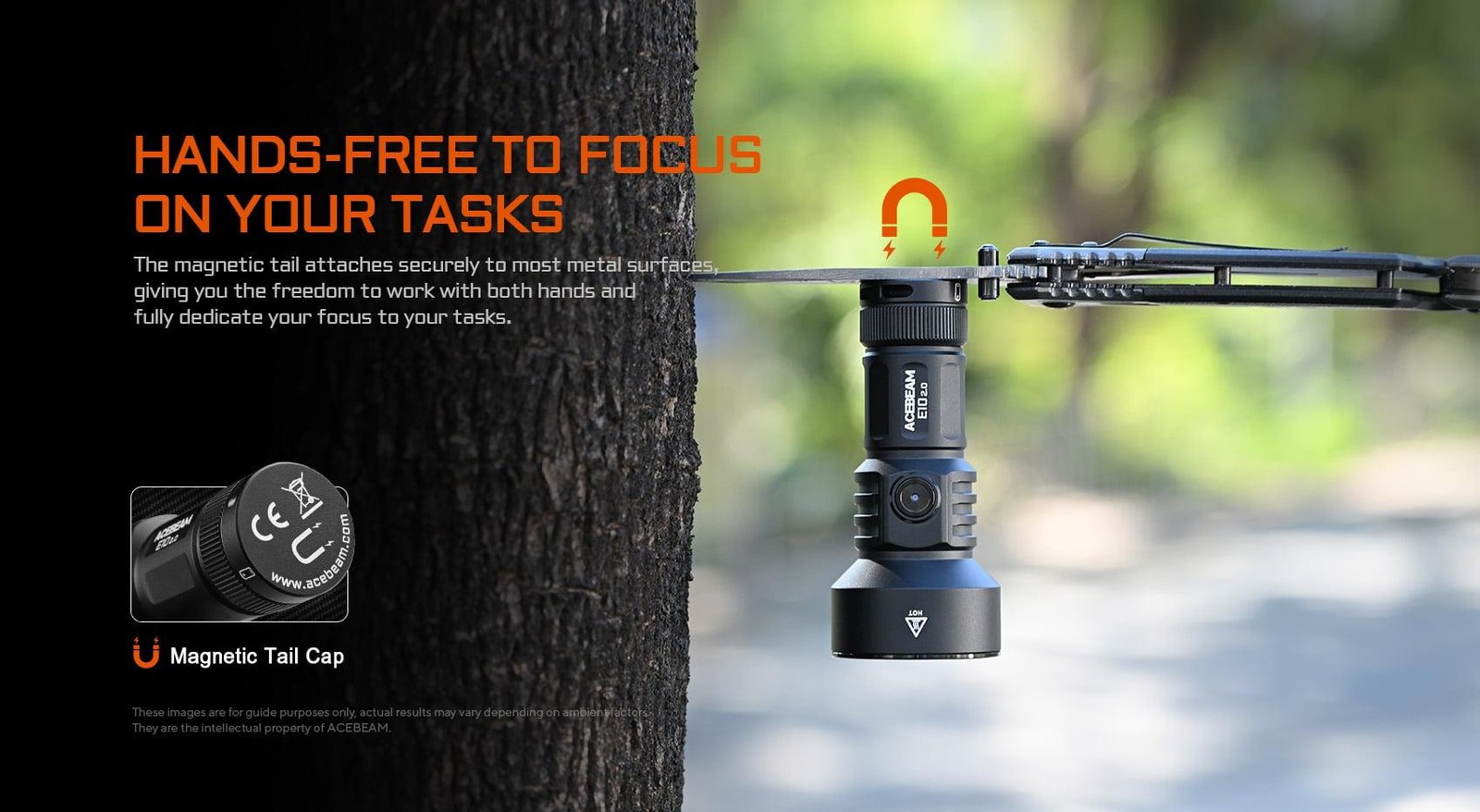 Acebeam E10 2.0 Long-Range Compact EDC Rechargeable Flashlight w/ Battery and Ec