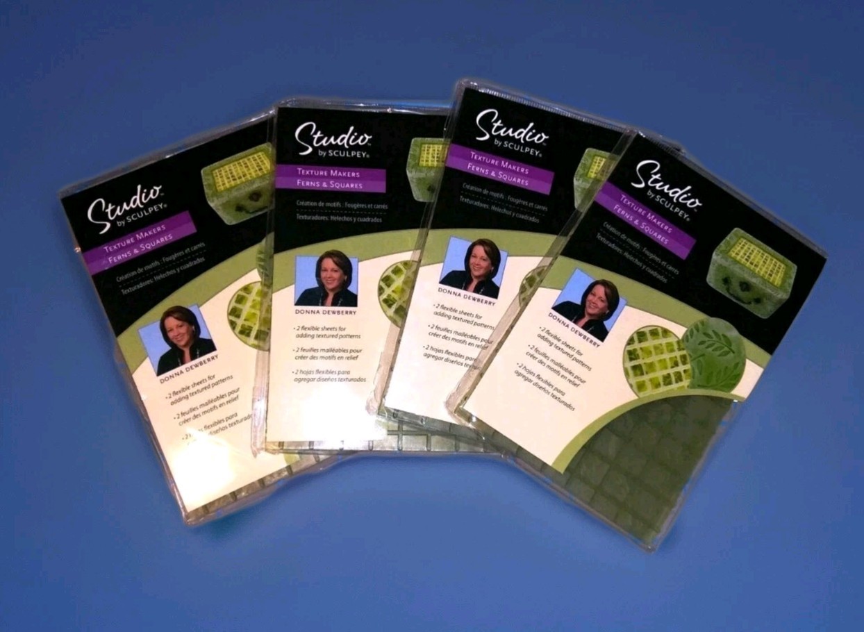 Studio by Sculpey Texture Makers, Ferns & Squares, Lot of Four (4) - NEW