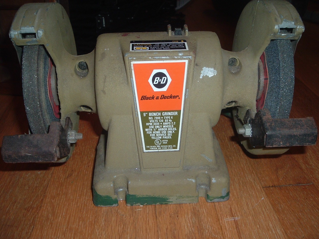 Vintage Black & Decker 5" Bench Grinder No. 7900 Cast Metal USA Working