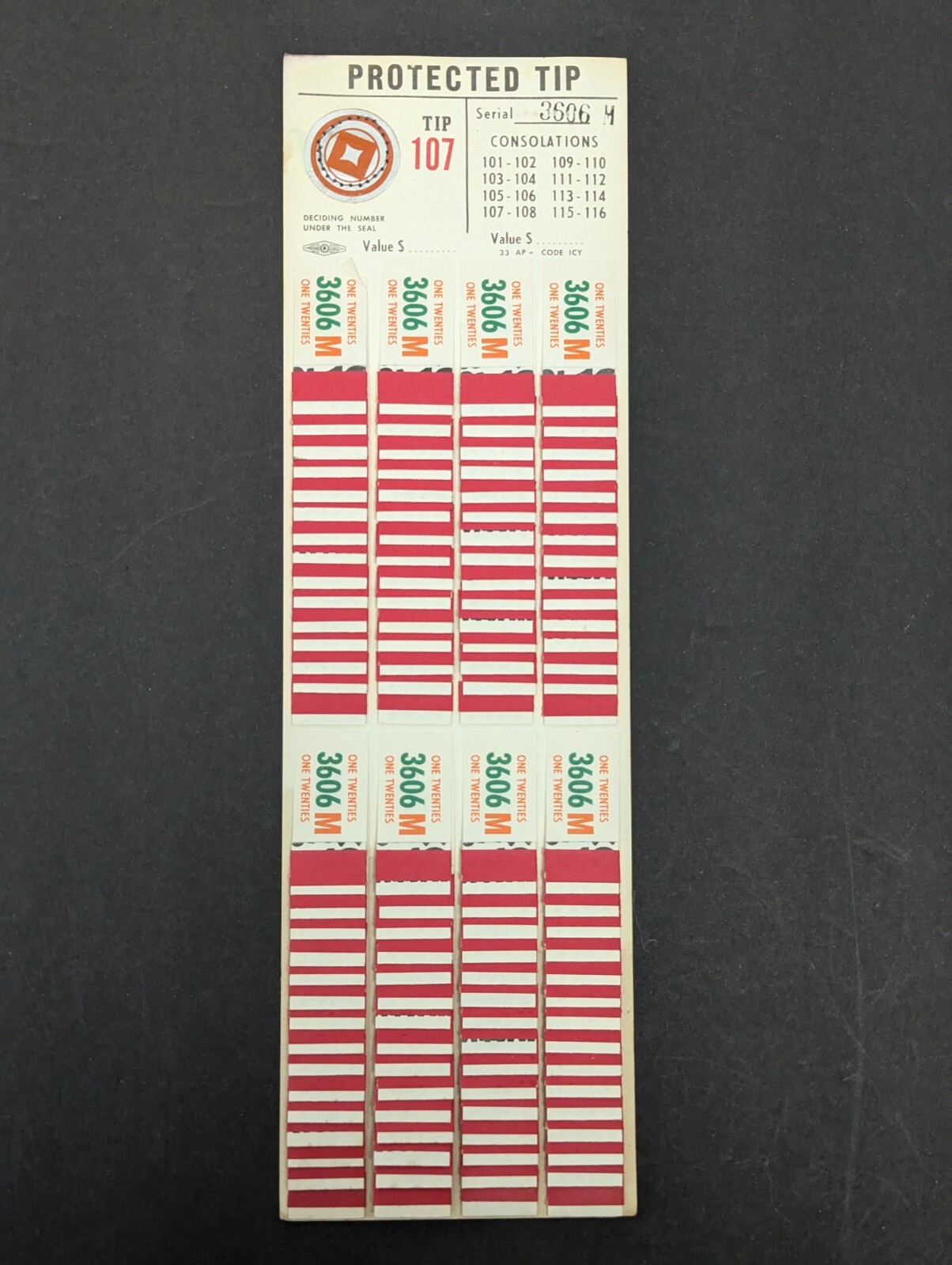 Vintage Protected Tip Pull Tabs Adult Game RED Union Label Paper Products #107