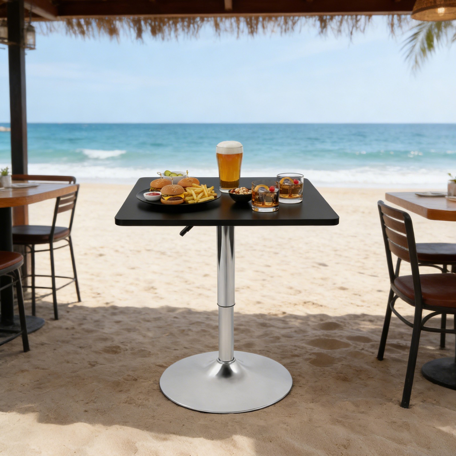 Modern Bar Table Metal Sofa Side Table Cafe Table Height Adjustable End Table