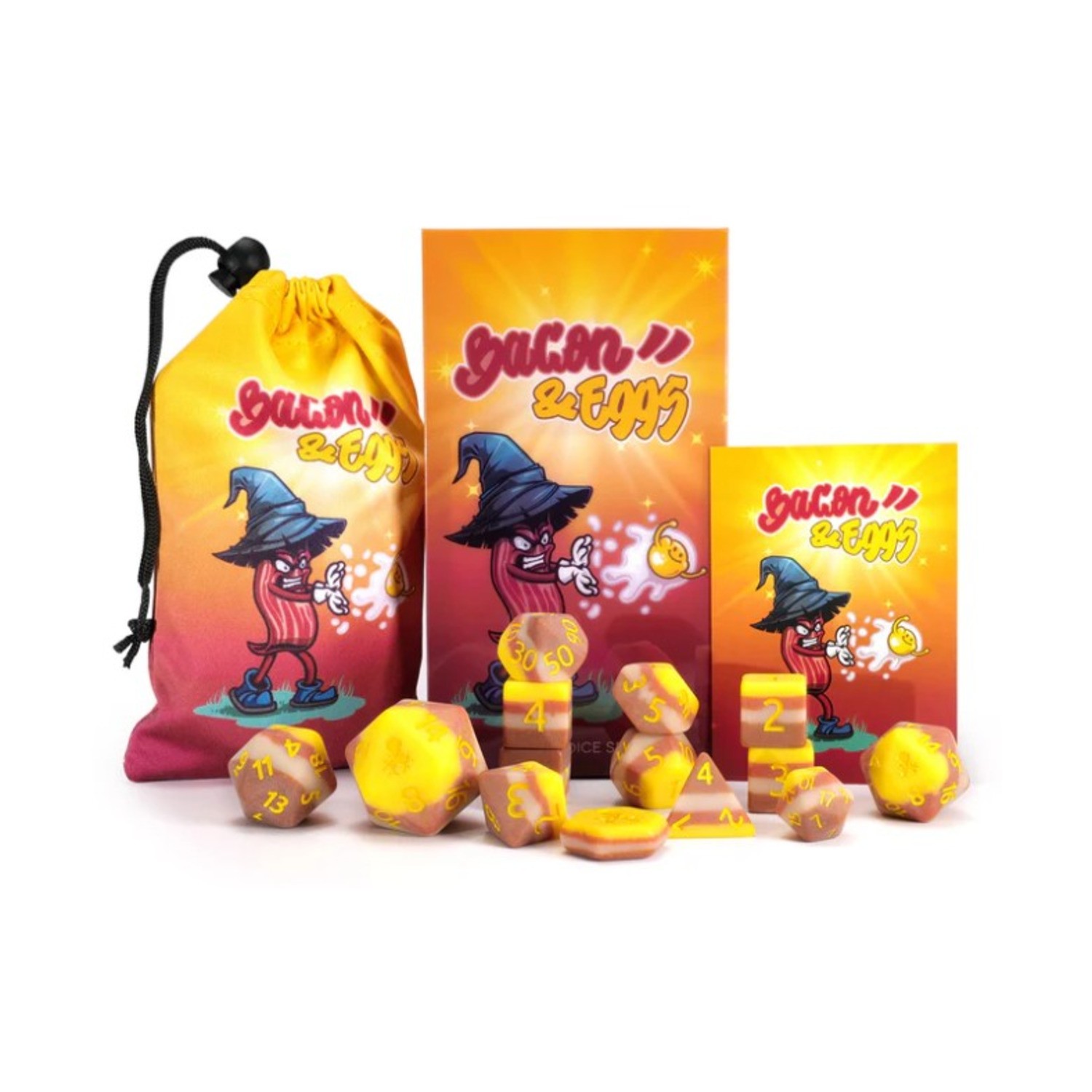 Kraken Dice Dice Poly Set - Bacon and Eggs w/Yellow (14) New