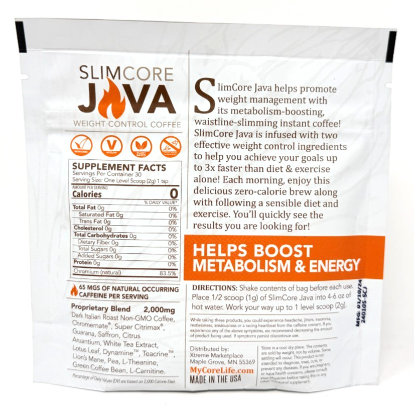 Slimcore Java Weight Control Appetite Suppressant Coffee Focus Energy NEW