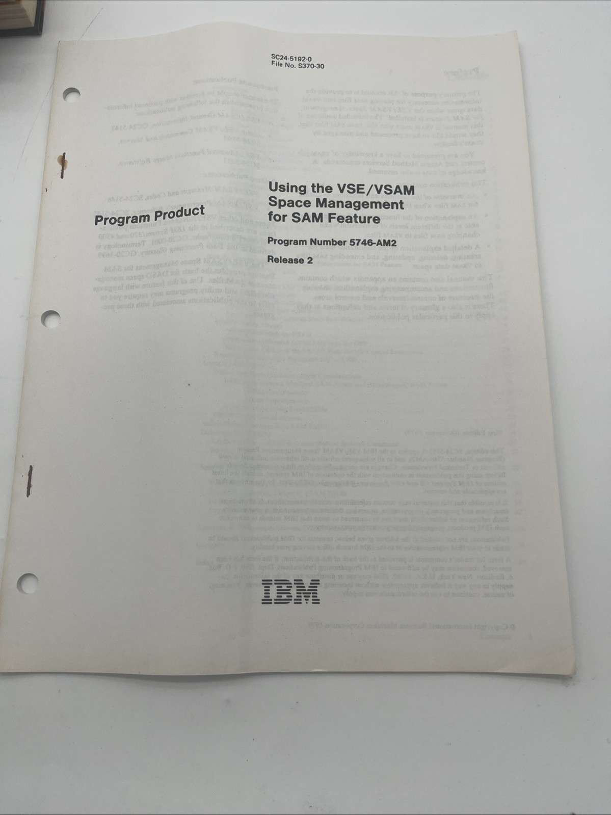 4 Vintage IBM System (4331 Processor, VSE/VSAM, & Disk Operating System) Manuals