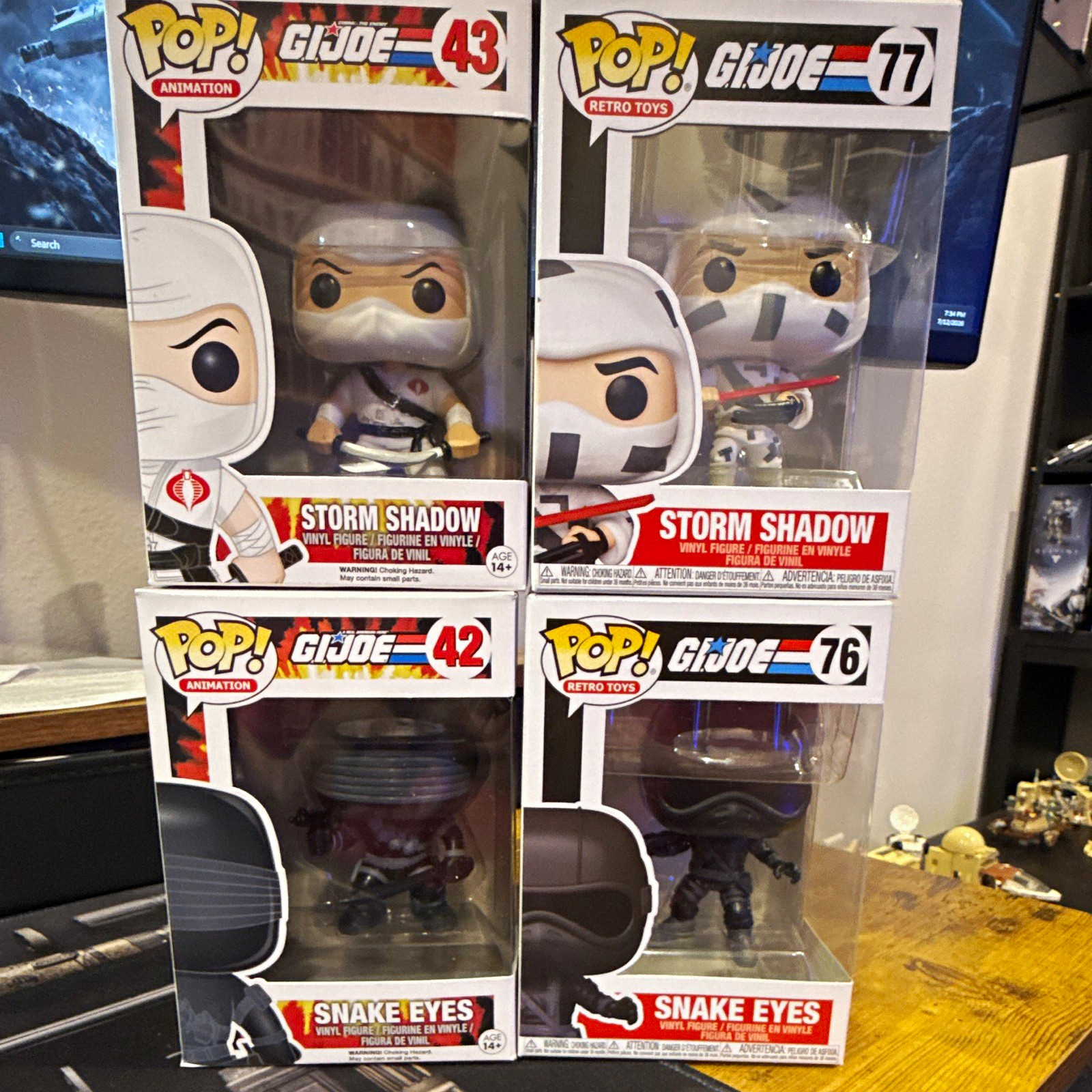 Funko POP! G.I. Joe 5-Pack Lot Snake Eyes Storm Shadow Cobra Red Ninja 42-79