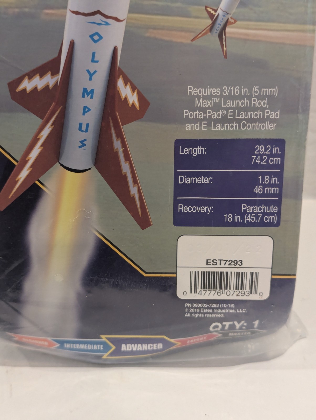 Estes Olympus #7293 Flying Model Rocket! Large 29” D & E Powered Payload Rocket!