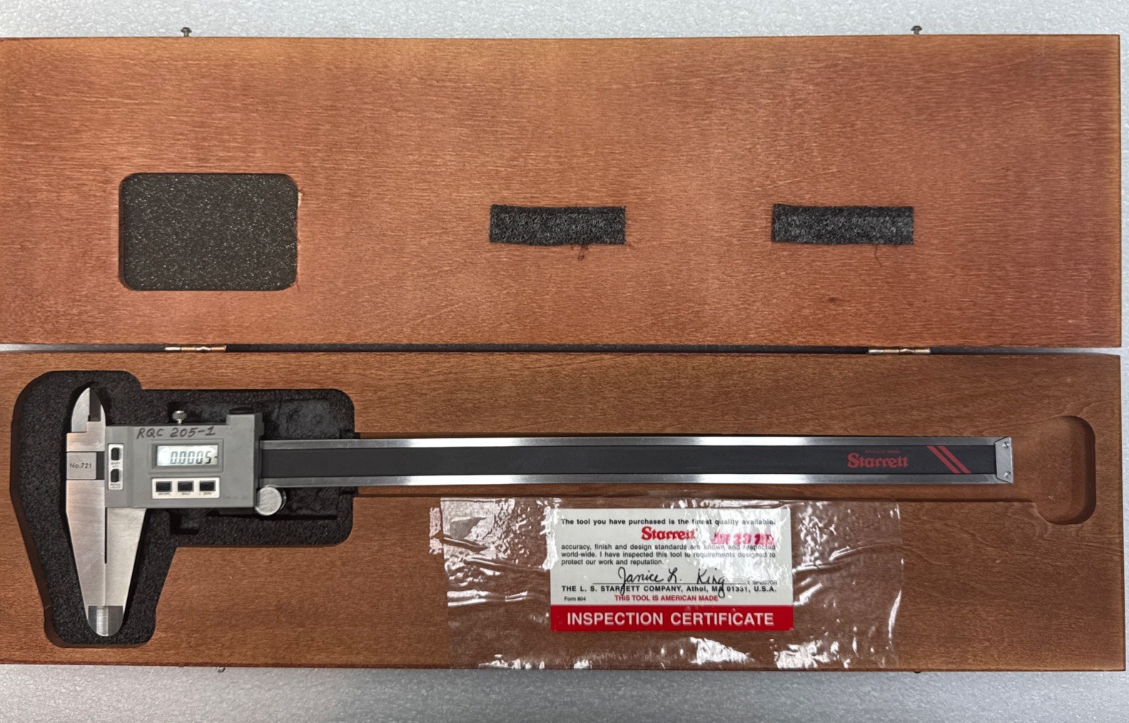 Starrett # 721-12/300 Digital Caliper, 0-12"/0-300Mm Range, in wooden case