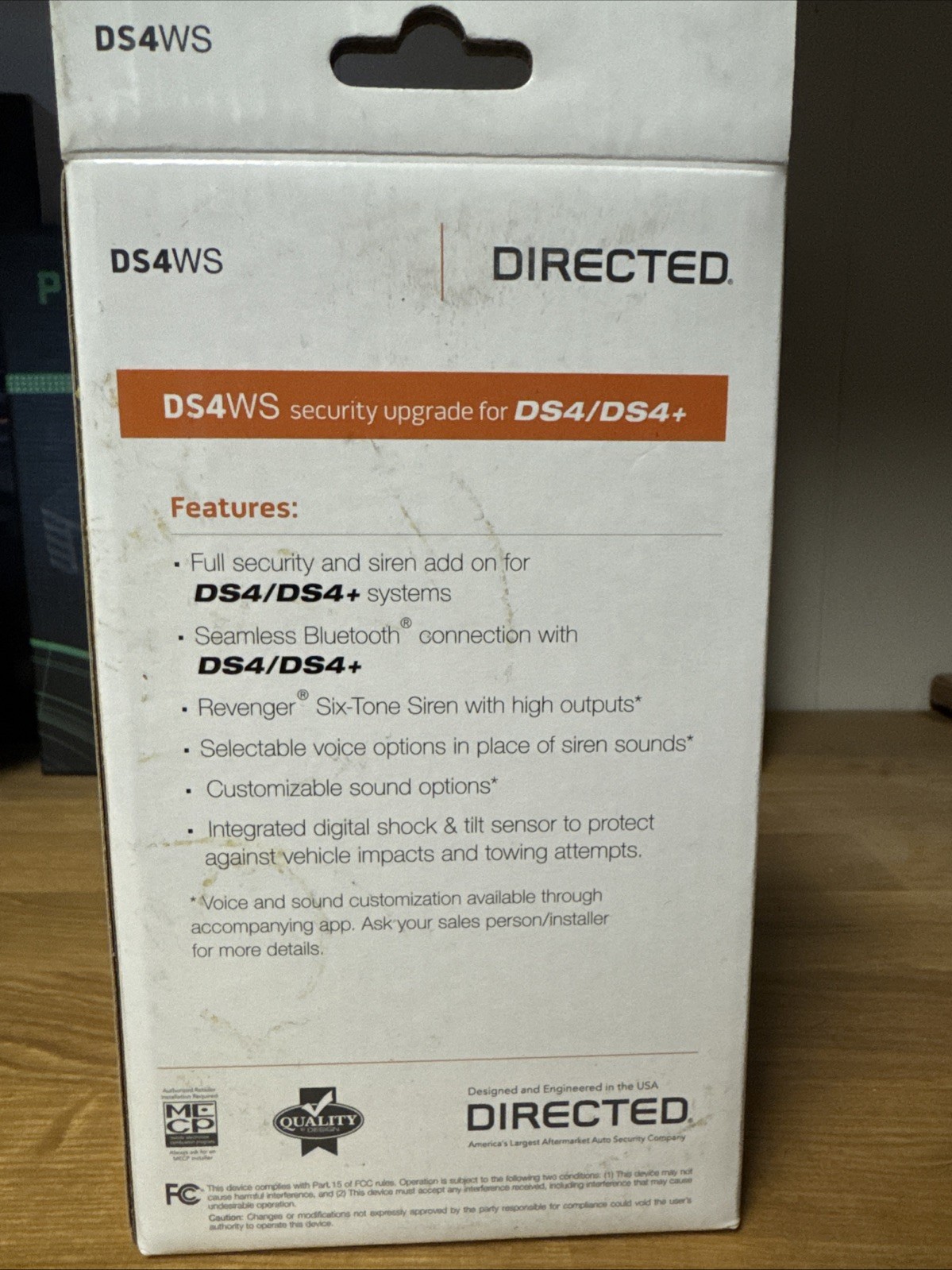 Directed DS4WS Bluetooth security siren upgrade Digital shock & tilt sensor NEW
