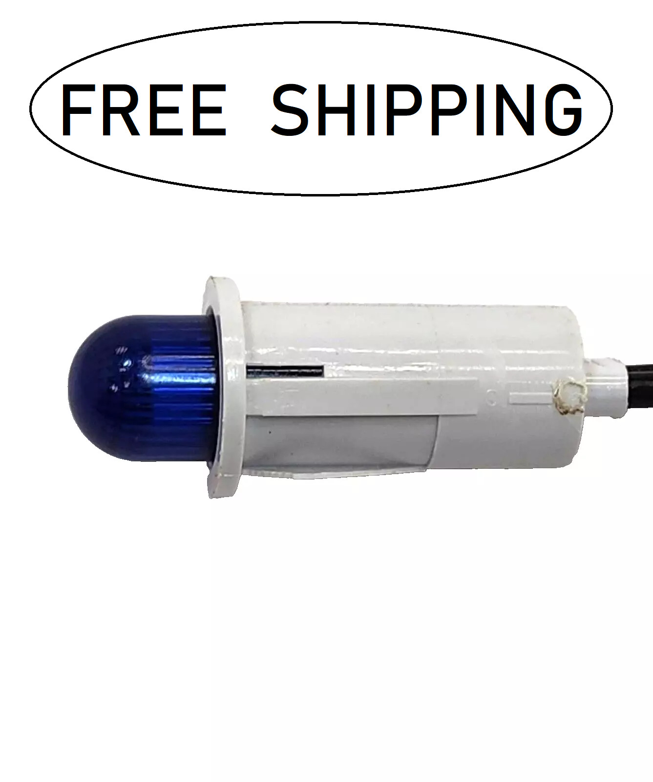 (1x) 6.3VAC/DC  200mA -1/2" Blue Incandescent Panel Mount Indicator - 6" Leads