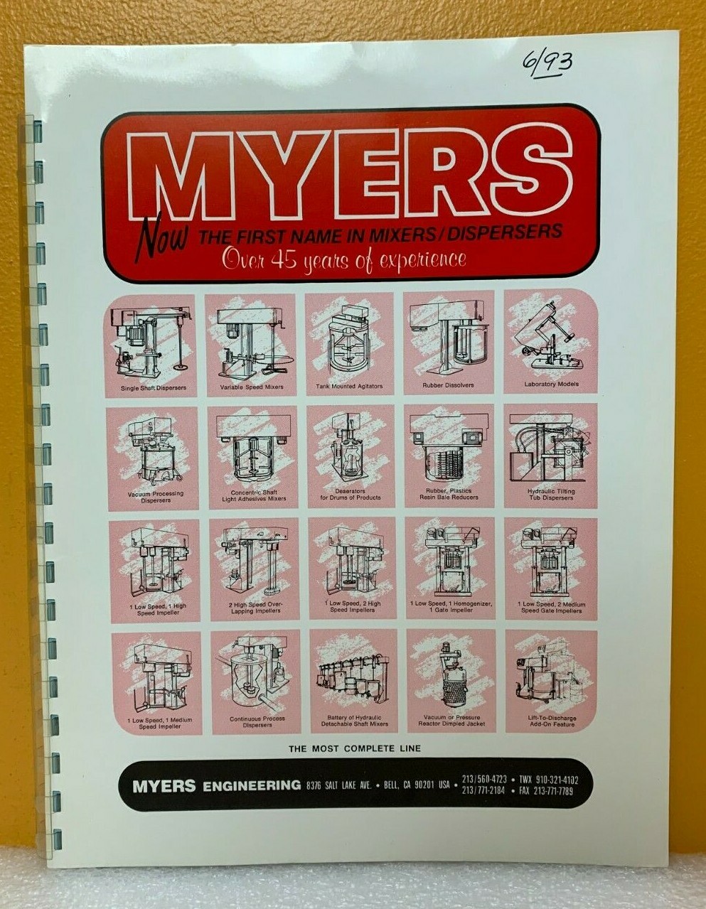 Myers Engineering Catalog.