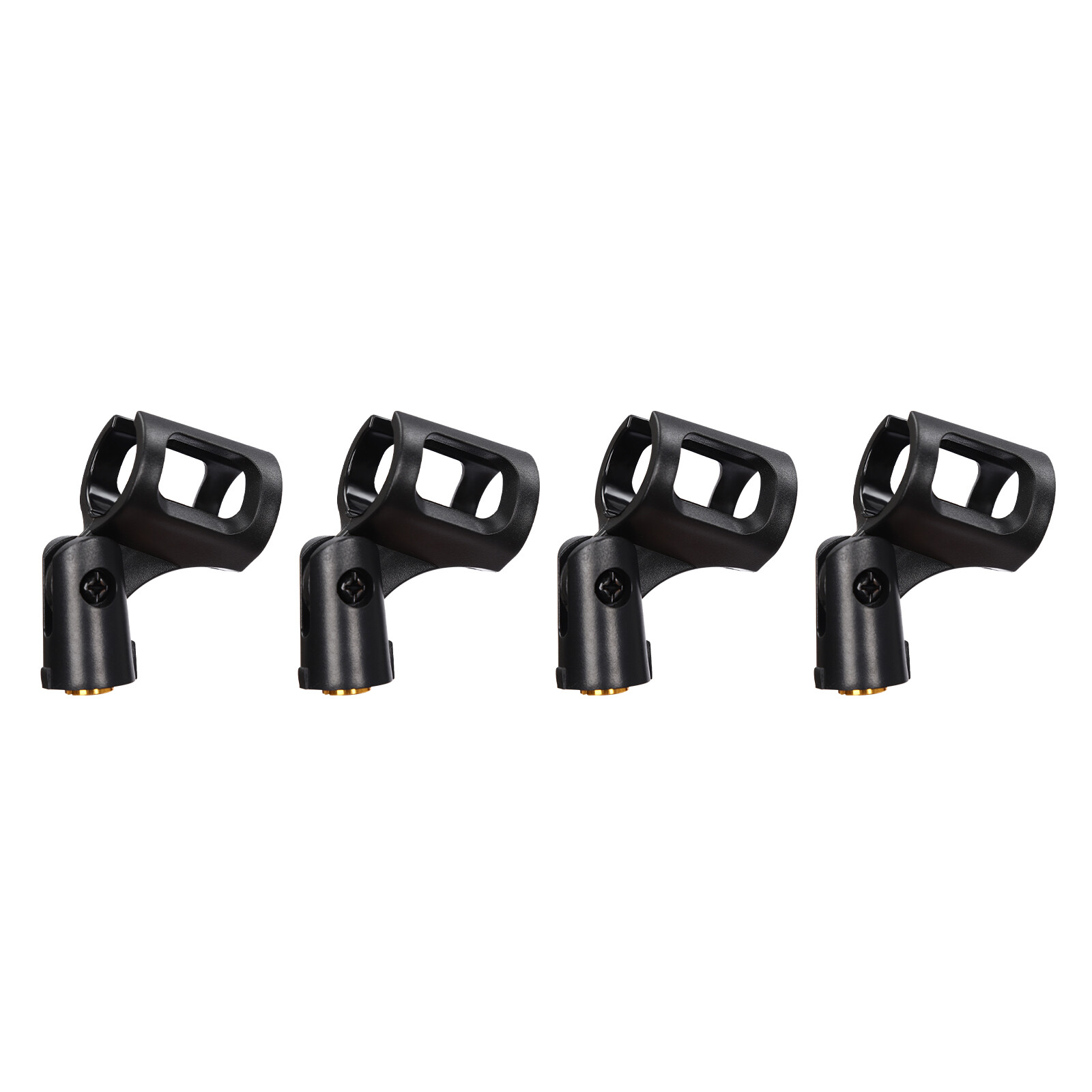 4 Pcs Universal 180° Microphone Clips Clamp Holder For Wired/ Wireless Mic Stand